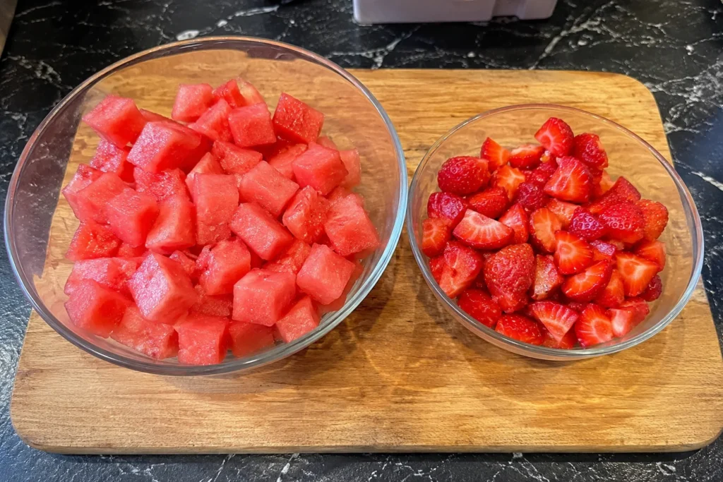 7UP Strawberry Watermelon Soda Recipe step 1